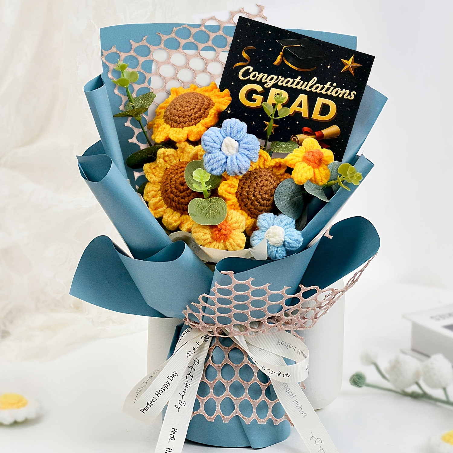HaCpiu Class of 2026 Graduation Handmade Crochet Flower Bouquet ...