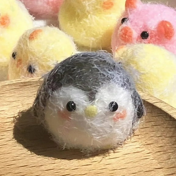 HaCpiu Fluffy Penguin Stretchy Sensory Squishies Toys, 1.5" Soft Stress Relief Fidget Stress Ball for Stress & Anxiety Relief, Ideal for Home, Office, Focus & Relaxation
