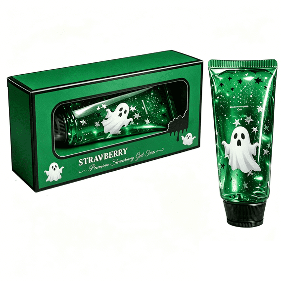 HaCpiu Halloween Ghost Toothpaste Squishy Toys, Green Slow Rebound Ghost Fidget Gel, Clear Sensory Stress Relief Set with Decorative Display Holiday Gift Box