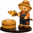 thumbnail image 1 of HaCpiu Halloween Scarecrow Campfire Tealight Holder, Cute Spooky Halloween Gathering Figurine, Small Resin Tabletop Candle Stand Decor Ornament, 1 of 8