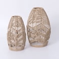 thumbnail image 1 of HaCpiu Lantern Shape Imitation Rattan Lampshad, 8.5" Beige Hand Weaved Rope Chandelier Lamps Shades, Fit for Bedroom Living Room Home & Office Hanging Light Covers Decoration, 1 of 7