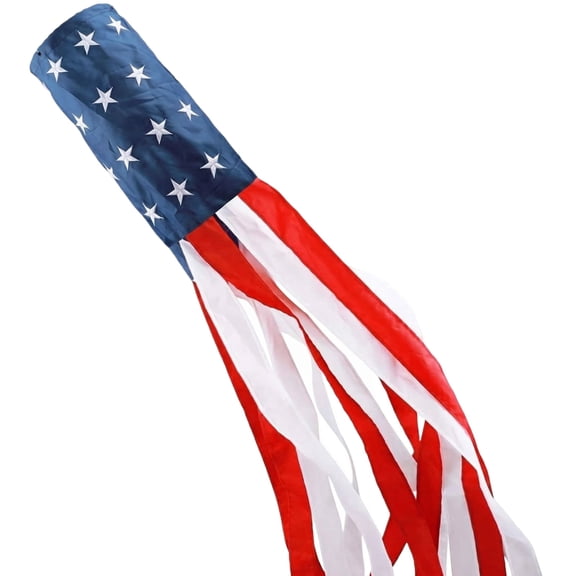 HaCpiu Patriotic July Fourth Wind Sock Streamer Flag, 27" Red White Blue 250th Anniversary Decorations, Independence Day Decor for Yard, Porch & Outdoor Hanging Decor