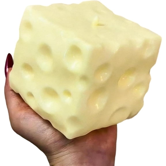 HaCpiu Soft Cheese Cube Squishies Toys, Slow Rising Squeeze Fidget, Anxiety Relief Stress Ball for Office, Home, Classroom, Travel & Novelty Party Favors