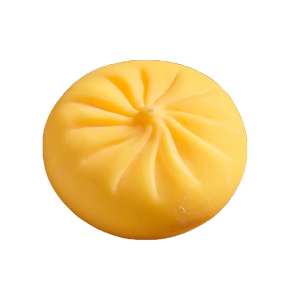 HaCpiu Steamed Bun Squishy, 3.9" Yellow Easter Basket Stuffers, Soft Dough-Filled Squeeze, Fun Desktop Accessory and Gift for All Ages