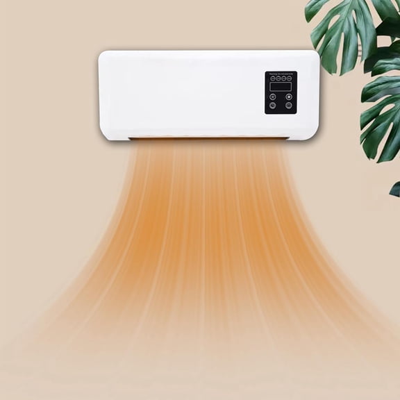 HaCpiu Wall Mounted Air Conditioner, Wall-Mounted Desktop 2 in 1 Ductless Wall Air Conditioner with Clothes Drying Rod, 2000W Intelligent Constant Temperature Indoor Heater for Bedroom Living Room