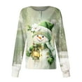 thumbnail image 1 of HaHaHappy Christmas Scrub Jacket Swomen Plus Size Snap Front Casual Snowman Print Scrub Tops Dressy Long Sleeve Funny Scrubs Ugly Nursing Workwear Nurse Medical Uniform with Pocket Green S, 1 of 4