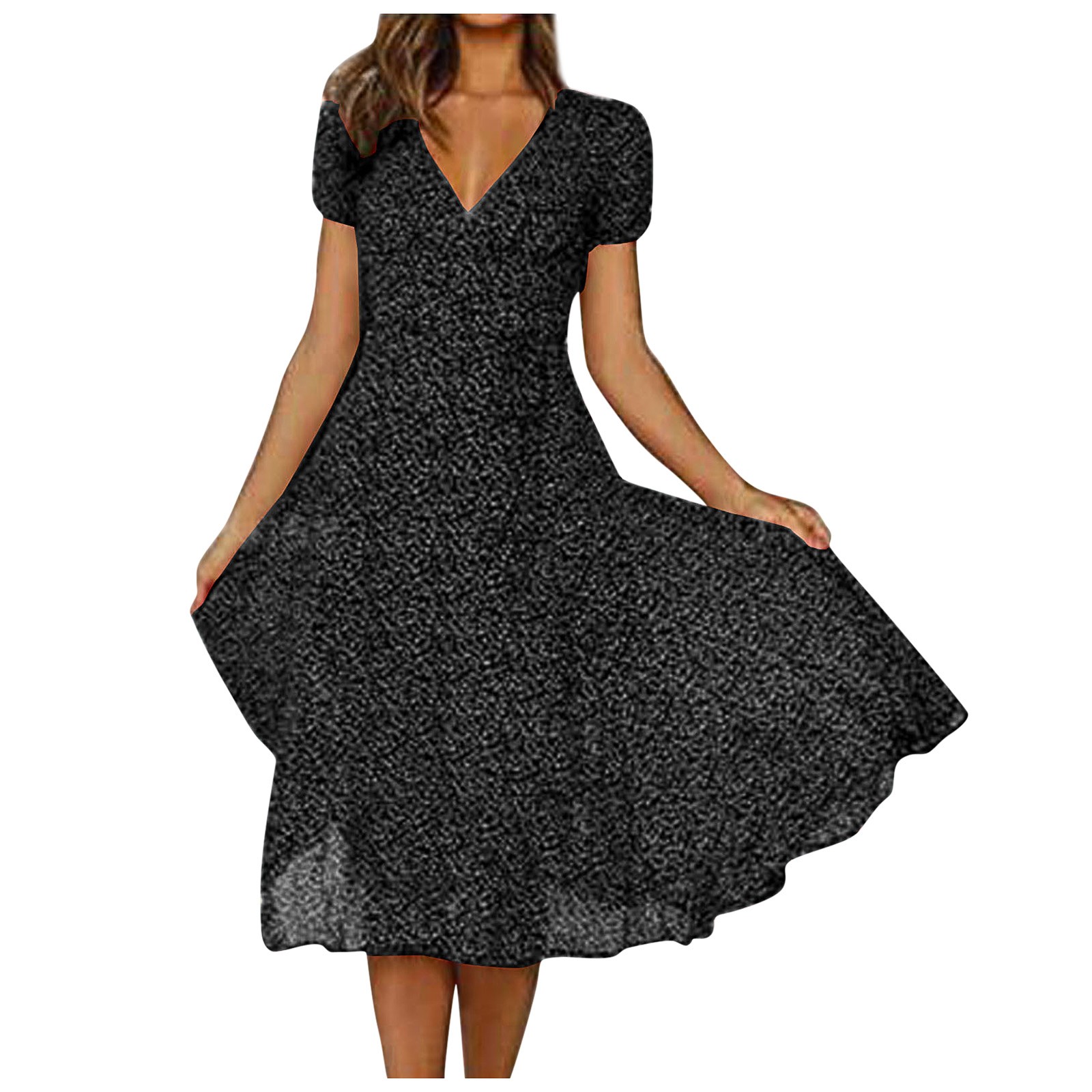 HaHaHappy Girls Dresses Below the Knee Length Button Up Sundresses for