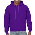thumbnail image 1 of HaHaHappy Hoodies For Men Oversized Long Sleeve Casual Pullovers Plain Big and Tall Funny Work Sweatshirts with Kangaroo Pocket Dark Purple M, 1 of 8