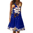 HaHaHappy Maxi Sundresses for Women 2024 Hemline Fold Scoop Neck Sleeveless Tank Dress Floral