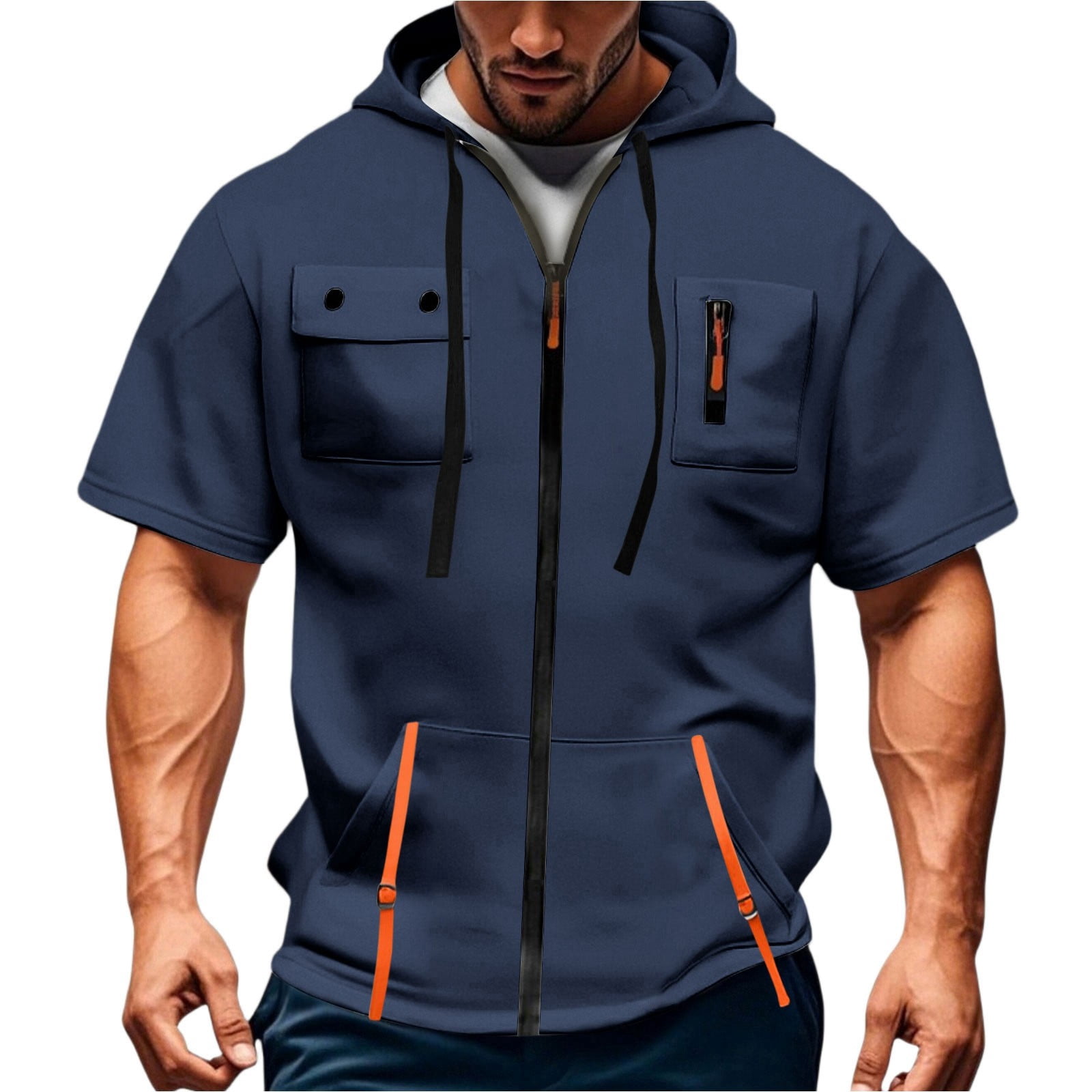 EQUICK Men's Casual Zip Up Hoodie - Lightweight Full-Zip Sweatshirt With Pockets, Slim Fit, Long Sleeve