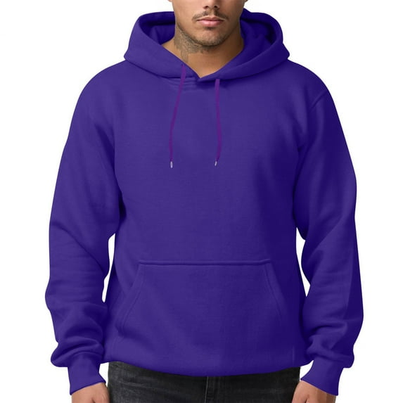 HaHaHappy Men's Hoodie Sweatshirt Pullover Fleece Hooded Athletic Sweat Shirt Drawstring Hoodies Long Sleeve Kangaroo Pockets Dark Purple L