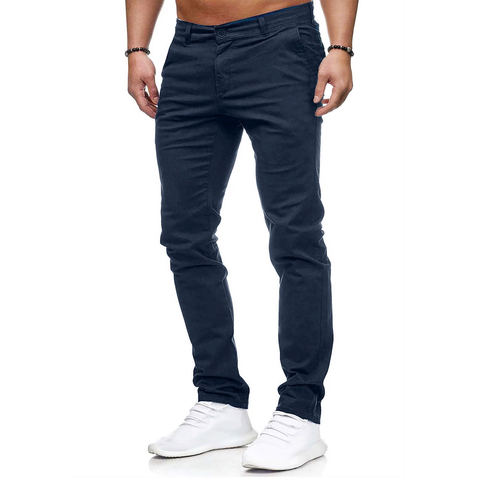 HaHaHappy Mens Chinos Slim Fit Stretch Flat-Front Skinny Dress Pants ...