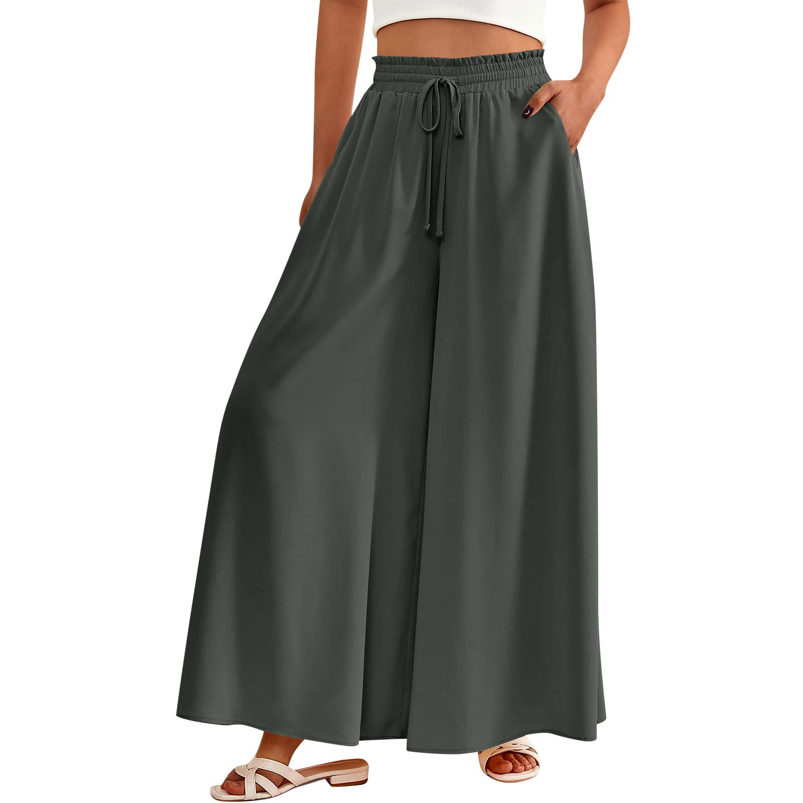 HaHaHappy Palazzo Pants Women Hight Waist Wide Leg Beach Pants Summmer