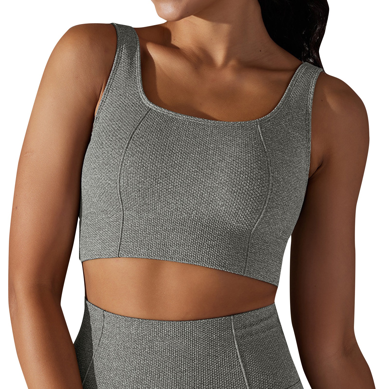 HaHaHappy Sports Crop Tank Tops for Women Cropped Workout Vests Square
