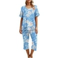 HaHaHappy Women's Capri Pajama Sets Short Sleeve Shirt and Capri Pants