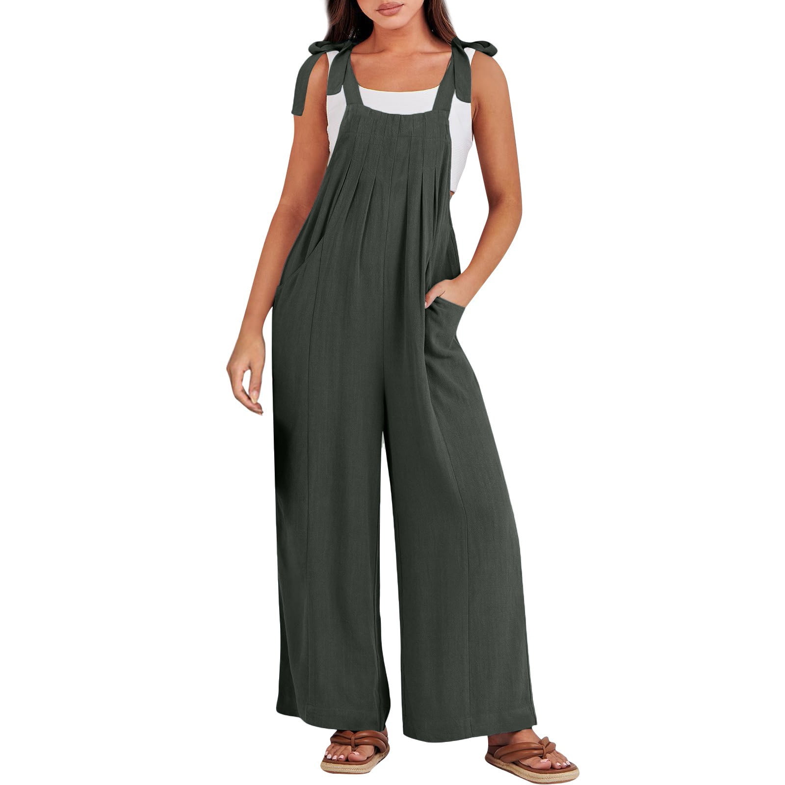 HaHaHappy Womens Jumpsuits Overalls Wide Leg Casual Summer Outfits