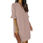 https://i5.walmartimages.com/seo/HaHaHappy-Womens-V-Neck-Ruffle-Short-Sleeve-Simple-Solid-Color-Casual-Summer-Dress-Fashion-Mini-Dress-Pink-2XL_6bca7ed3-32cc-41e3-83a2-dc83c75db708.3eddb70777aefd318bb624b5fb144538.jpeg?odnWidth=180&odnHeight=180&odnBg=ffffff