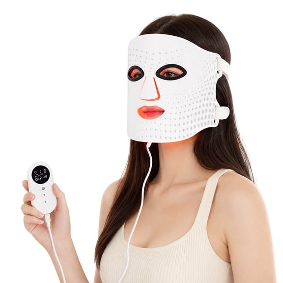 HaSoCare Red Light Therapy Mask for Face, LED Face Mask Light Therapy for Wrinkles & Acne, 4-Wavelength Red Blue 830nm 850nm Near Infrared Facial Mask, 3 Modes, FDA Cleared