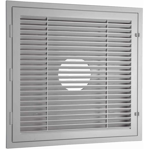 HaVACo 2'x2' Louver Return Grille with Filter Grid, ABS Plastic Lay-In Return with Cut-Away Bulls Eye Back, 6"16" Inlet Opening, Ceiling Diffuser for Air Vent, Home Improvement, White
