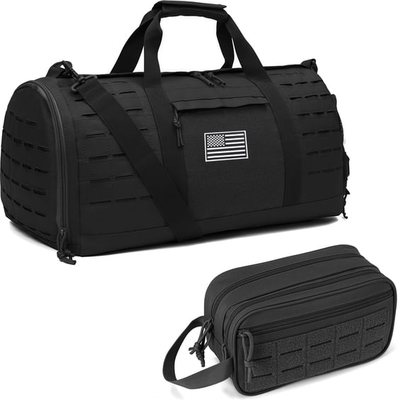 Haadid 40L Military Tactical Duffle Bag & Tactical Toiletry Bag
