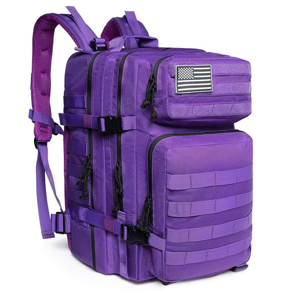 Haadid 45L Water-Resistant Hiking Backpack, Large Capacity Daypack with Modular Webbing & Organizer