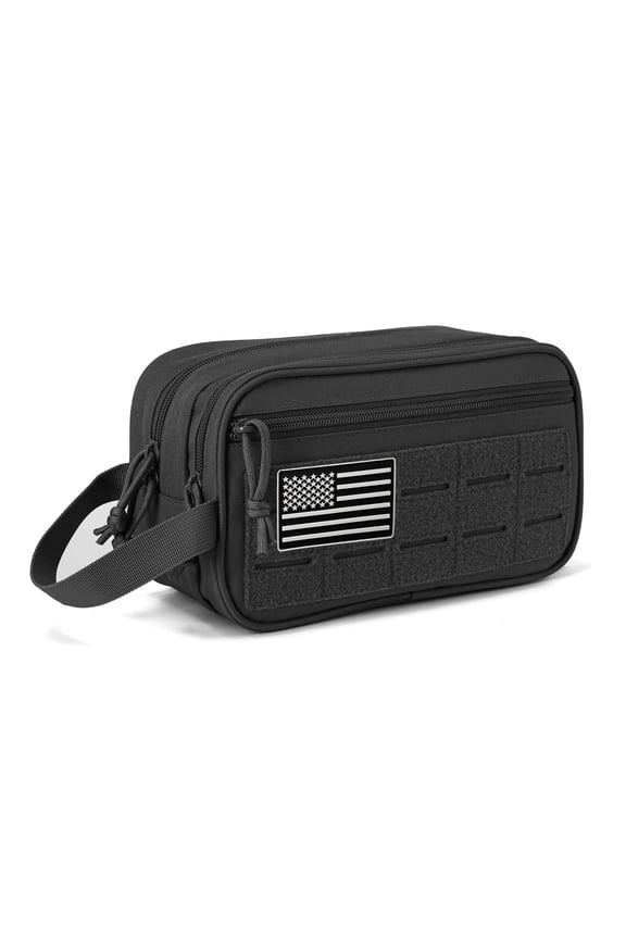 Tactical Toiletry Bag For Men Hygiene Bag EDC Military Tool Molle Pouches Small Dopp Kit Mens Shaving Kit Travel shower Bags, Black