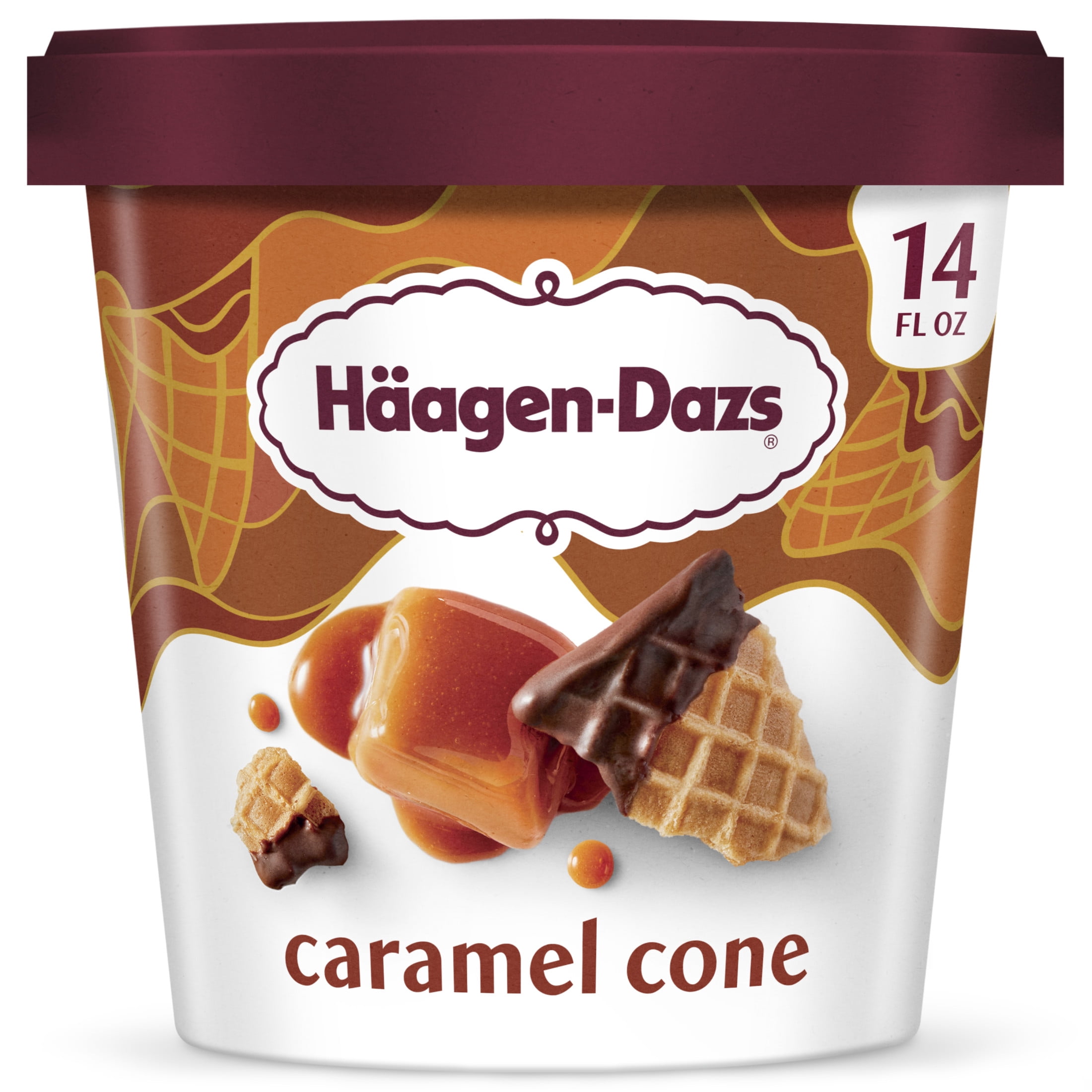 Haagen Dazs Caramel Cone Ice Cream, Kosher, 14 oz