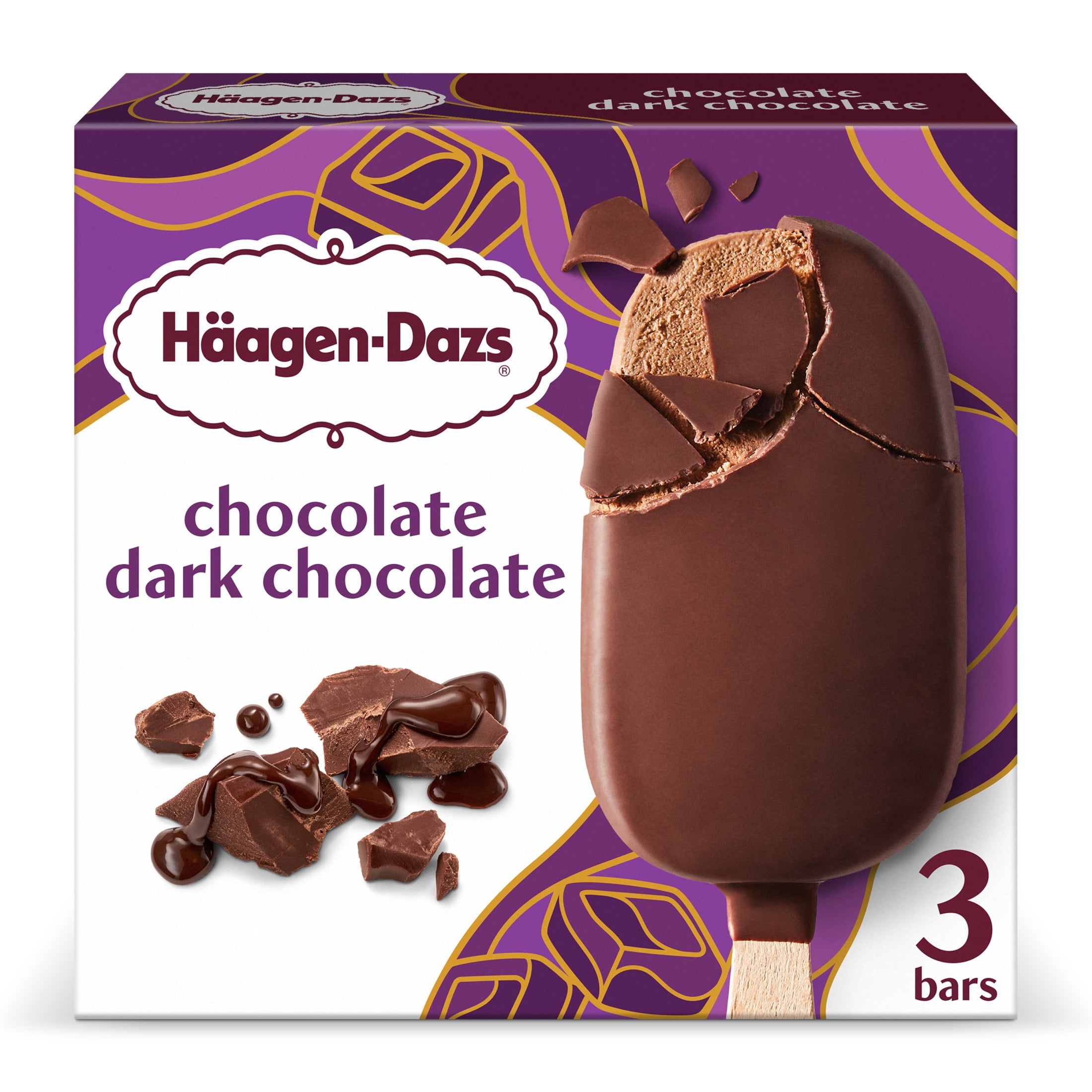 Haagen Dazs Chocolate Dark Chocolate Ice Cream Bars, 3 Count