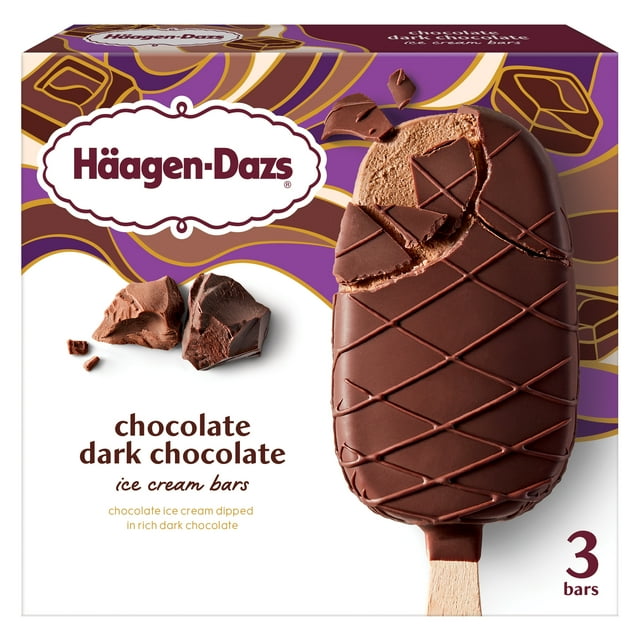 Haagen Dazs Chocolate Dark Chocolate Ice Cream Bars, Gluten Free, Kosher 3 Count Package