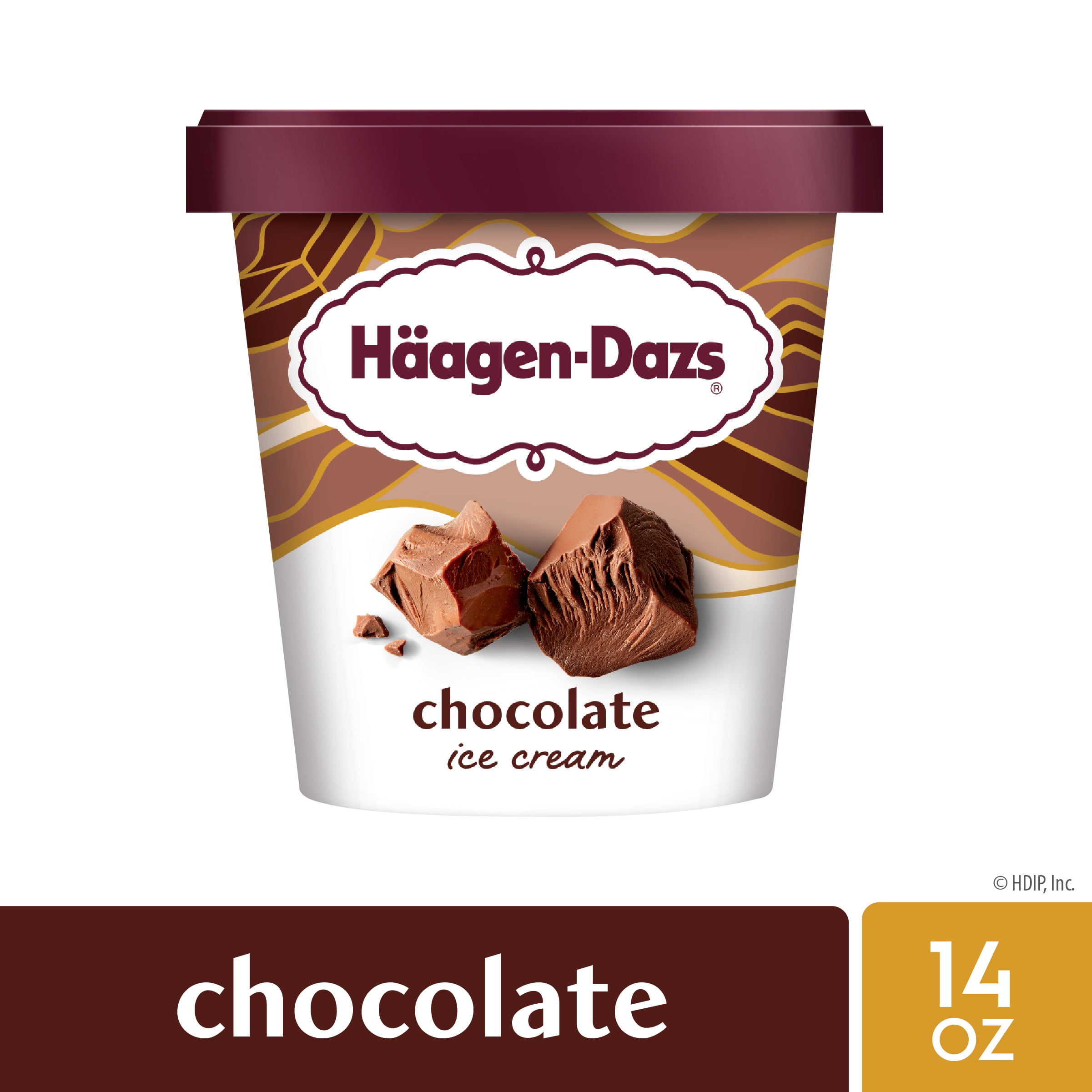 Haagen Dazs Chocolate Ice Cream, Gluten Free, Kosher, 1 Package, 14oz