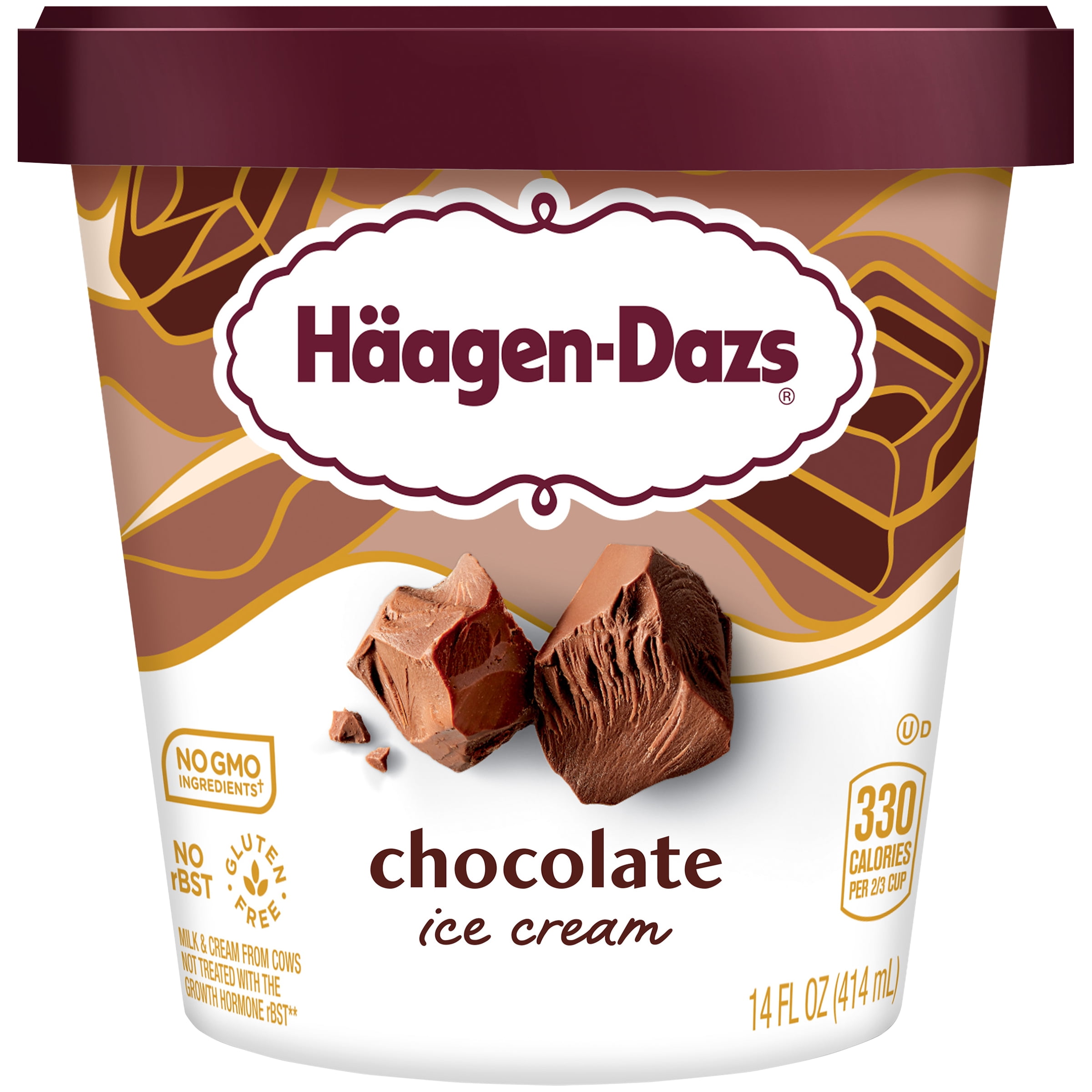 Haagen Dazs Chocolate Ice 1 Cream, Package, 14oz Free, Kosher, Gluten