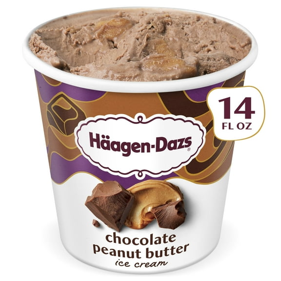 Haagen Dazs Chocolate Peanut Butter Ice Cream, Gluten Free, Kosher, 14 oz