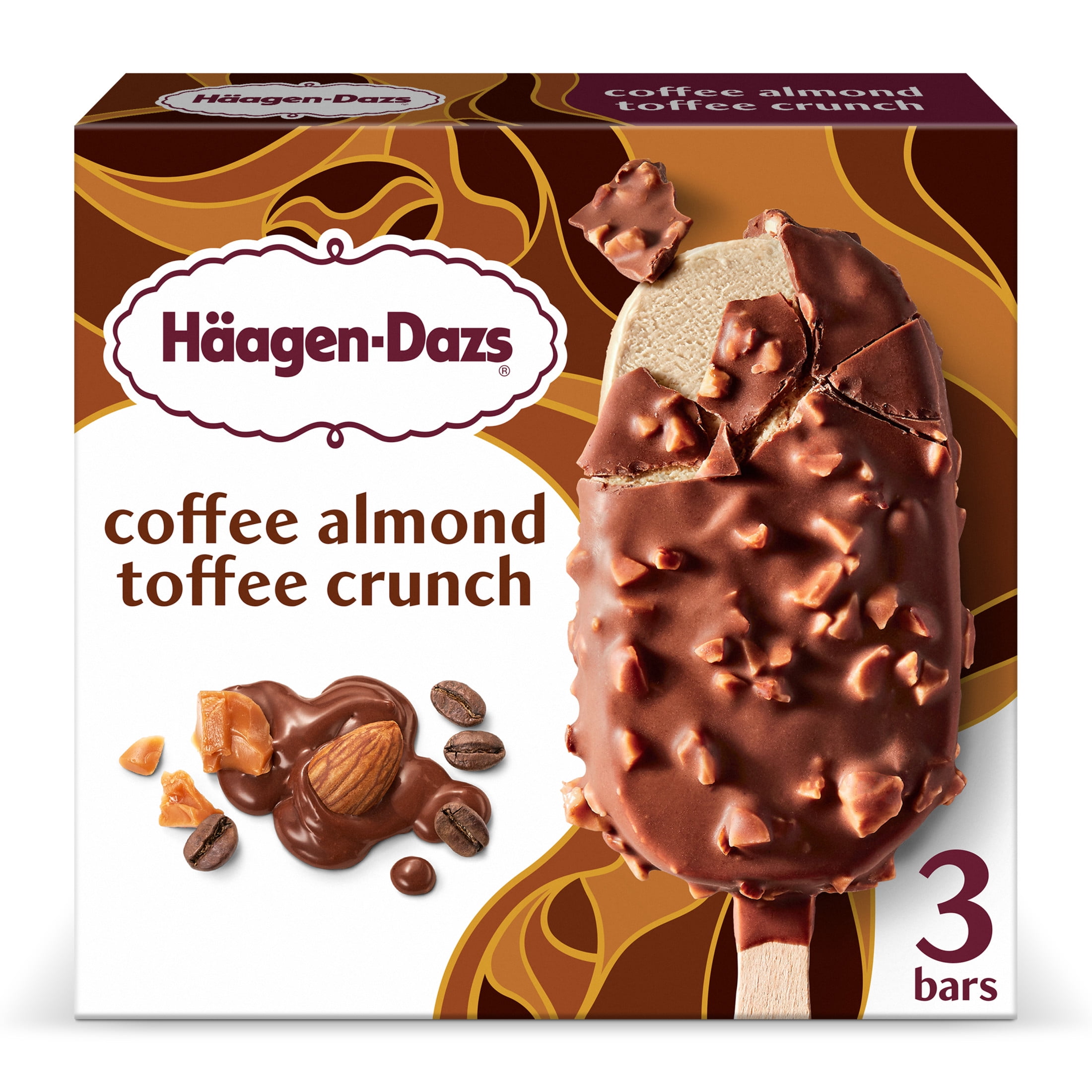 Haagen Dazs Coffee Almond Toffee Crunch Ice Cream Snack Bars Gluten Free Kosher 3 Ct