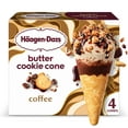 thumbnail image 1 of Haagen Dazs Coffee Butter Cookie Ice Cream Cone Dessert, 4 Count Package, 1 of 10