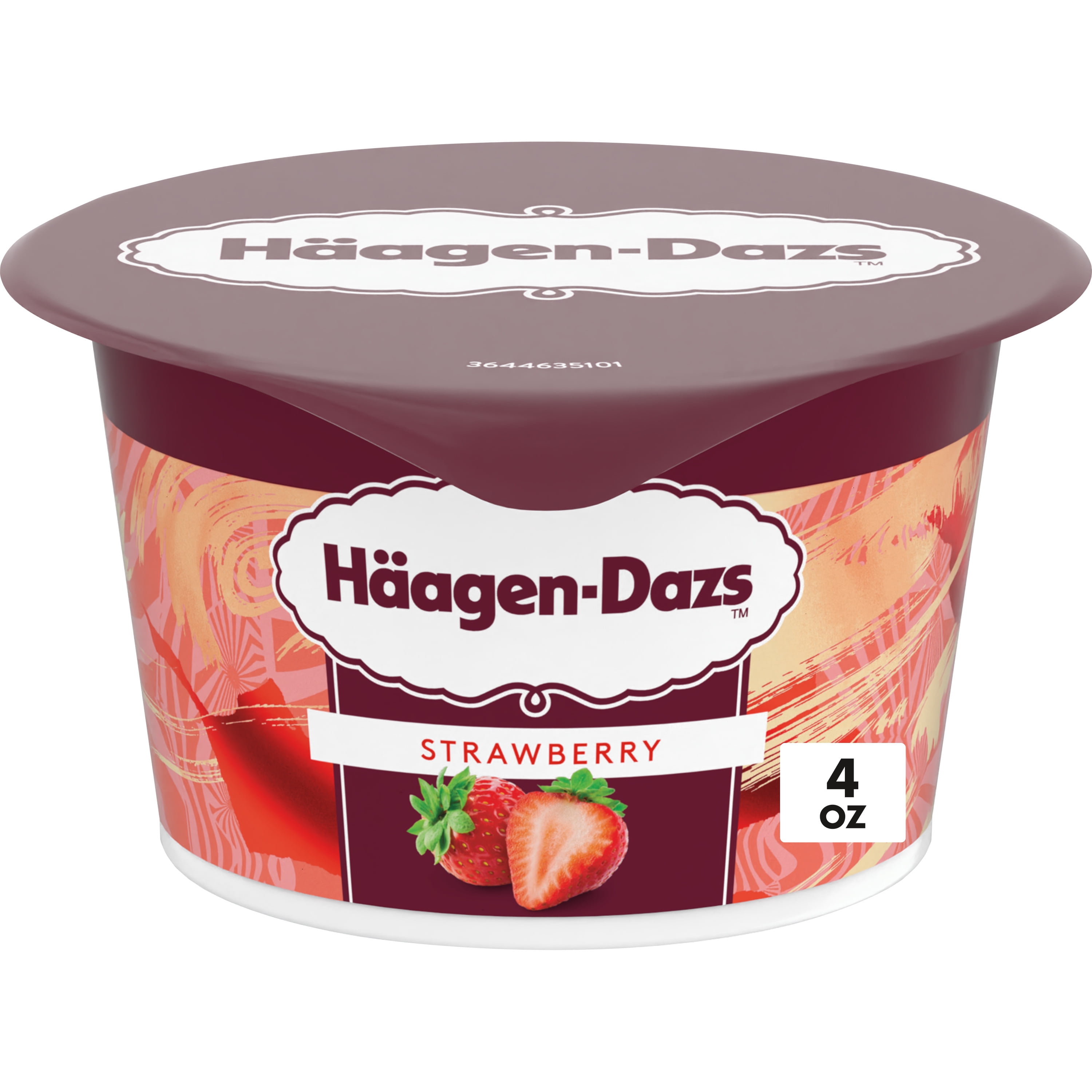 Haagen Dazs Cultured Cream Yogurt Style Snack, Strawberry, 4 oz Cup