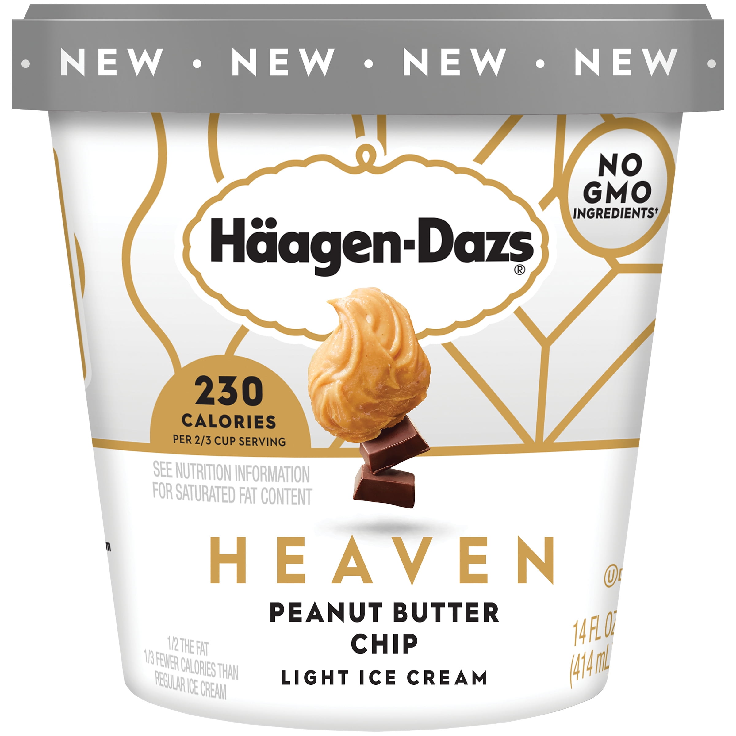Haagen Dazs Heaven Peanut Butter Chip Light Ice Cream, 14 Fl Oz