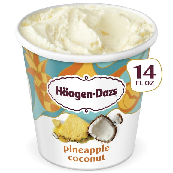 Haagen Dazs Pineapple Coconut Ice Cream, Gluten Free, Kosher, 14 oz