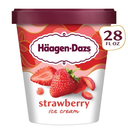 Haagen Dazs Strawberry Ice Cream, Gluten Free, Kosher, 14 Oz