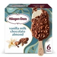 thumbnail image 1 of Haagen Dazs Vanilla Milk Chocolate Almond Ice Cream Bars, Gluten Free, Kosher, 6 Ct, 1 of 12