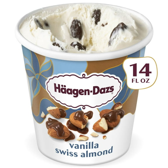 Haagen Dazs Vanilla Swiss Almond Ice Cream, Gluten Free, Kosher, 14 oz