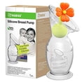 thumbnail image 1 of Haakaa Manual Breast Pump with Suction Base and Flower Stopper(5oz/150ml)(Orange), 1 of 3