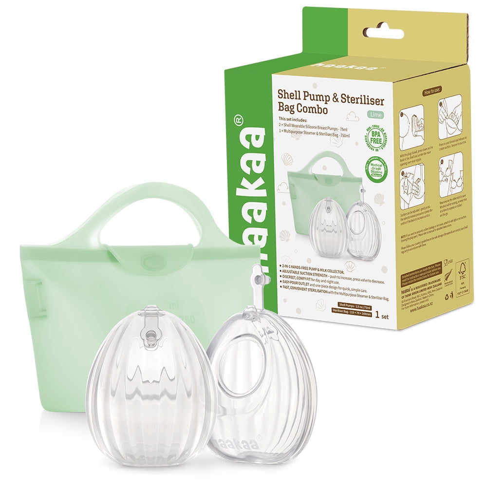 Haakaa Silicone Breast Pump Shells & Microwave Sterilizer Bag