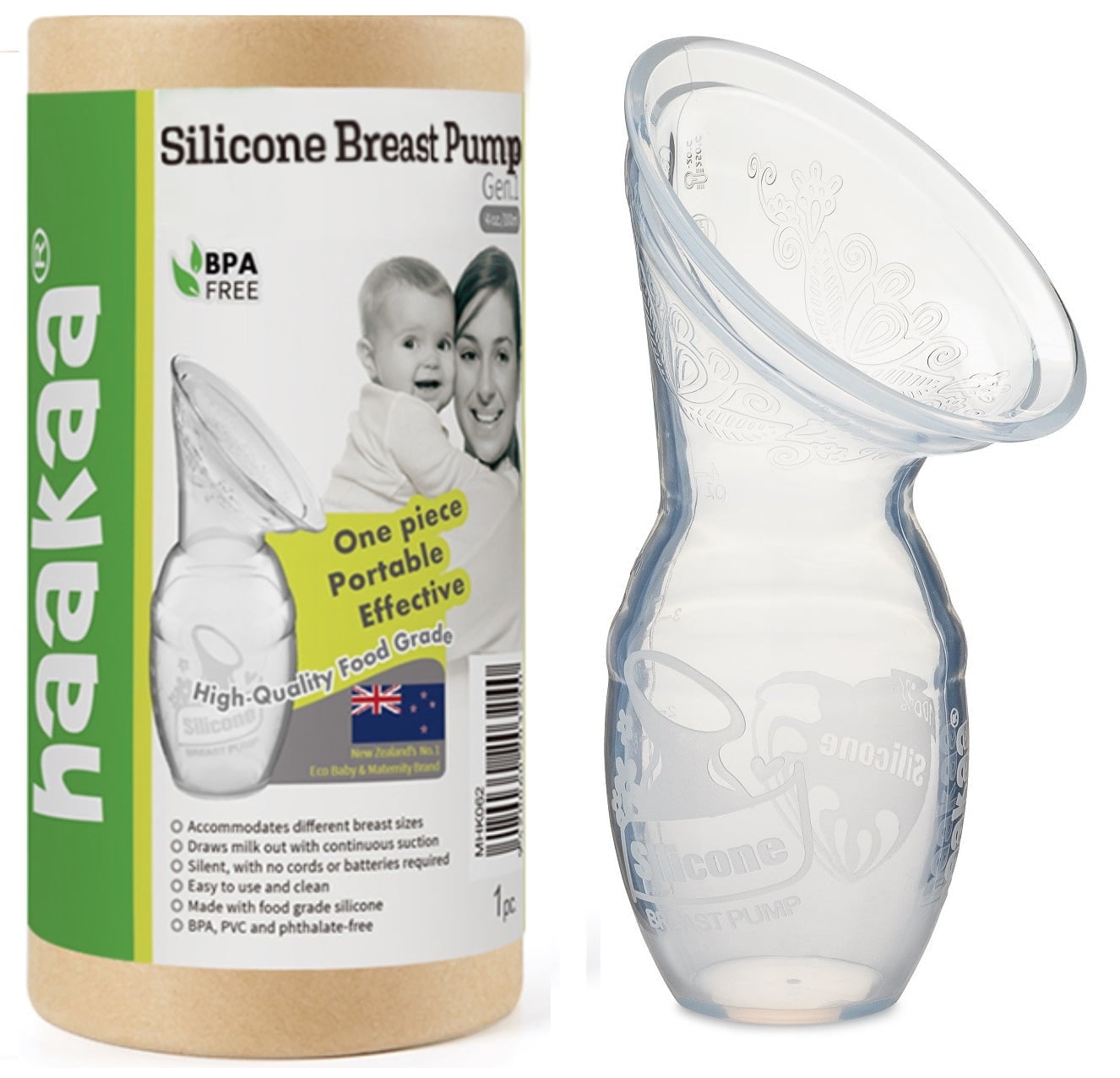 Haakaa Silicone Breastfeeding Manual Breast Pump Milk Pump 100% Food Grade Silicone BPA PVC and Phthalate Free