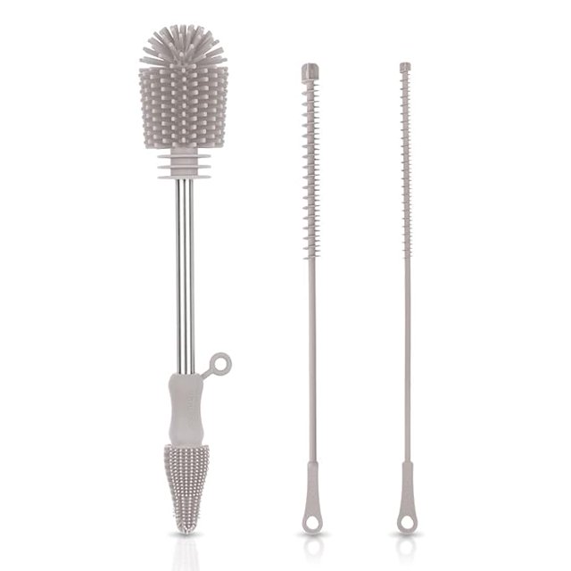 Haakaa Silicone Cleaning Brush Kit, Baby Bottle Brush & Nipple Brush