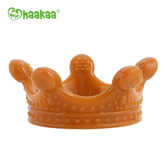 Haakaa Silicone Crown Teether, 3+ Months, 1 PK - Amber