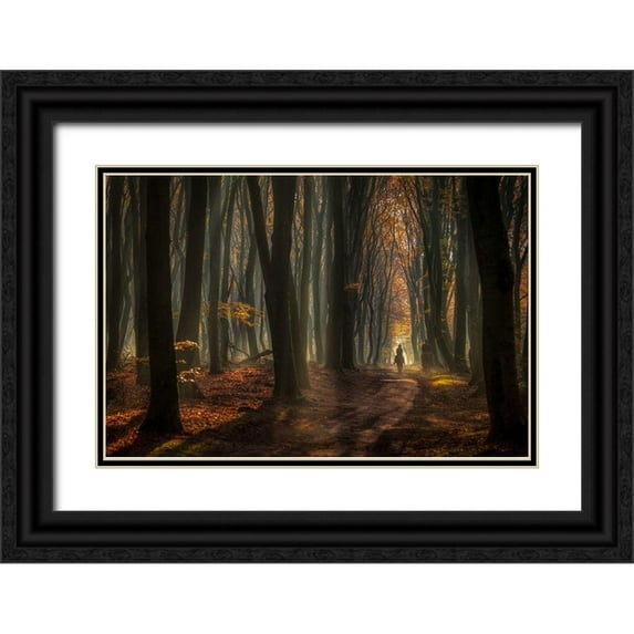 Haaksma, Piet 14x11 Black Ornate Wood Framed with Double Matting Museum Art Print Titled - Early Horse Ride
