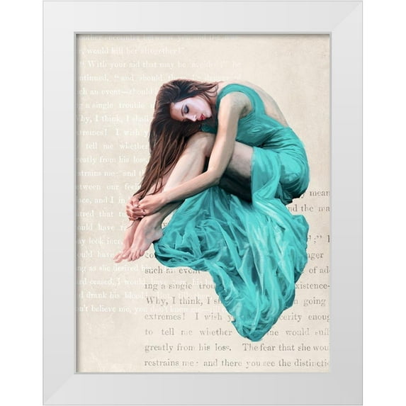 Haal, Van 12x14 White Modern Wood Framed Museum Art Print Titled - Seated Beauty II