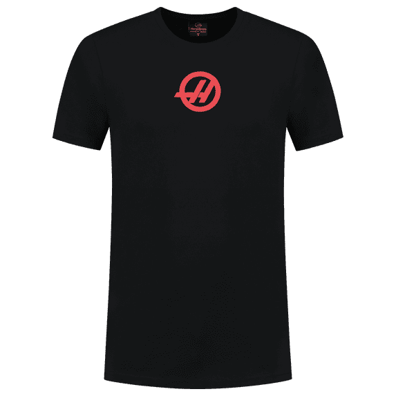 Haas F1 Team Mens Roundel Centre Essentials Black T-Shirt