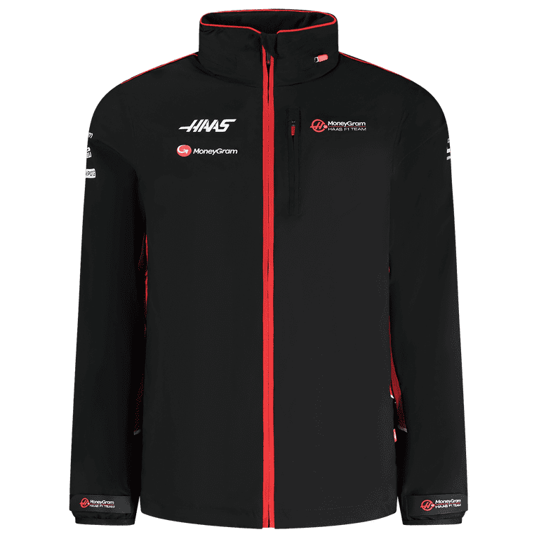 Men's Black Haas F1 Team 2024 Full-Zip Hoodie Raincoat - Walmart.com