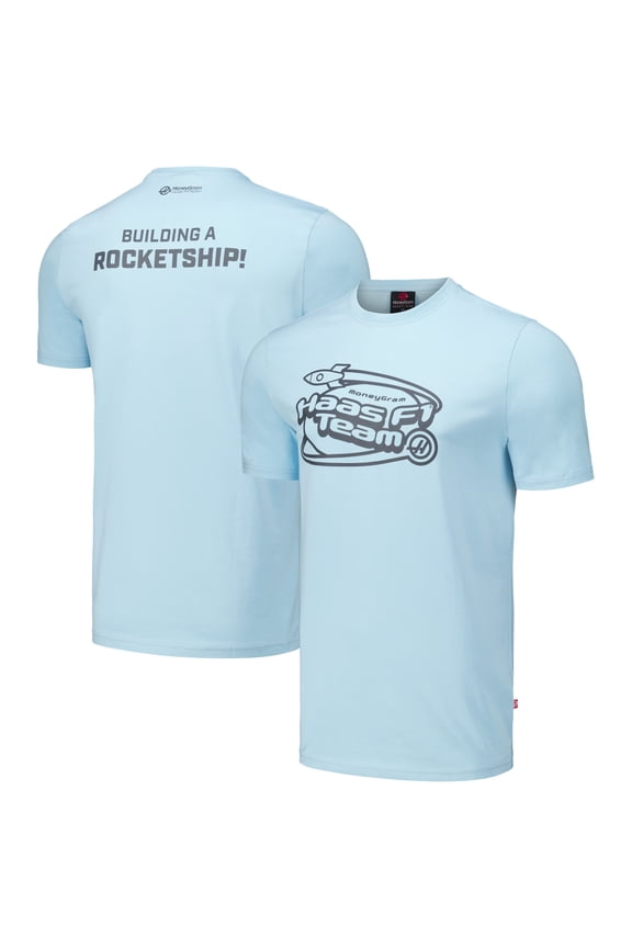 Men's  Light Blue Haas F1 Team Rocket Ship T-Shirt